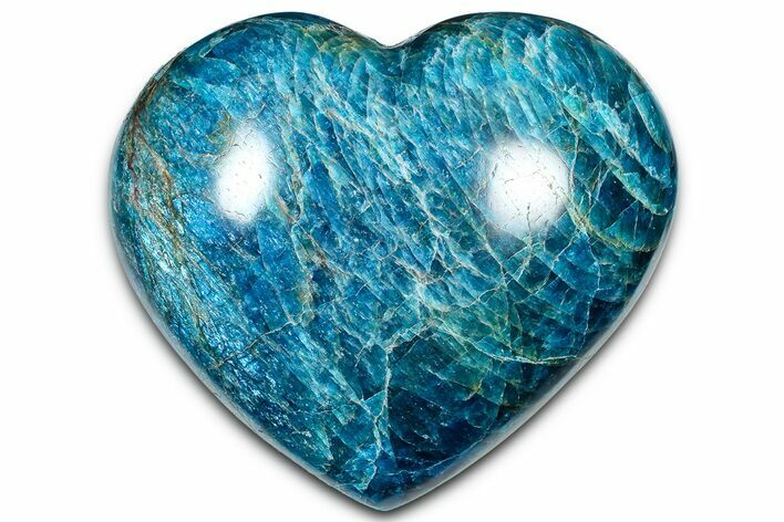 Polished Blue Apatite Heart - Madagascar #361743